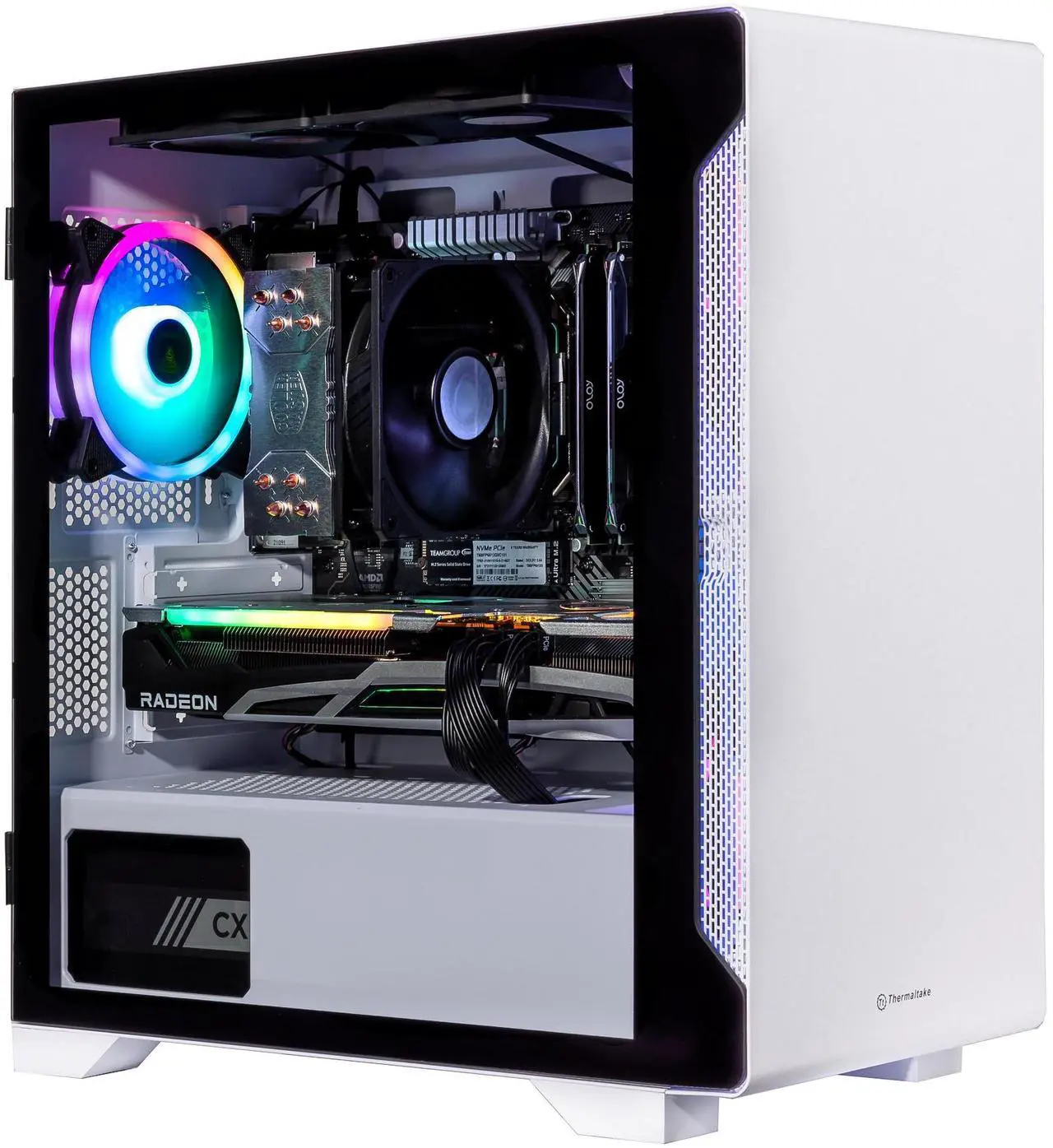 Main image of Velztorm Nix Gaming Desktop PC (AMD Ryzen 5 5600X, Radeon RX570 8G, 16GB DDR4, 1TB PCIe SSD, 750W PSU, RJ-45, HDMI, Win 11 Pro)