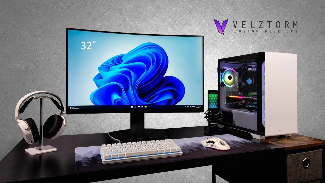 Alt view image 2 of 7 - Velztorm Nix Gaming Desktop PC (AMD Ryzen 5 5600X, Radeon RX570 8G, 16GB DDR4, 1TB PCIe SSD, 750W PSU, RJ-45, HDMI, Win 11 Pro)