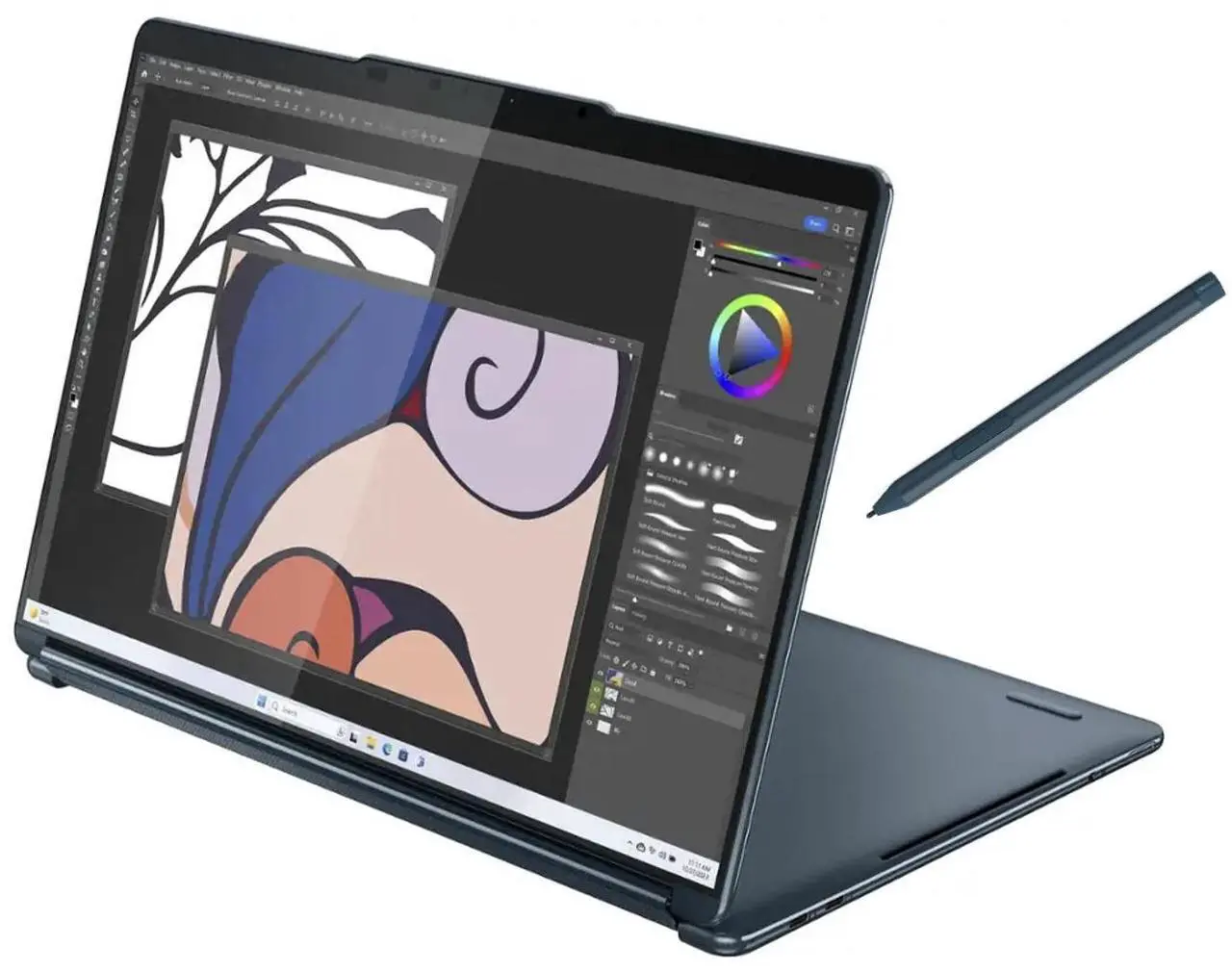 Alt view image 4 of 7 - Lenovo Yoga Book 9i 2-in-1 AI PC 2-in-1 Laptop 13.3" Touchscreen OLED 2.8K Display (Intel Core Ultra 7 155U, 16GB LPDDR5X, 1TB SSD, Active Pen, 3 Thunderbolt 4, WiFi 6E, Webcam, Win 11 Pro)