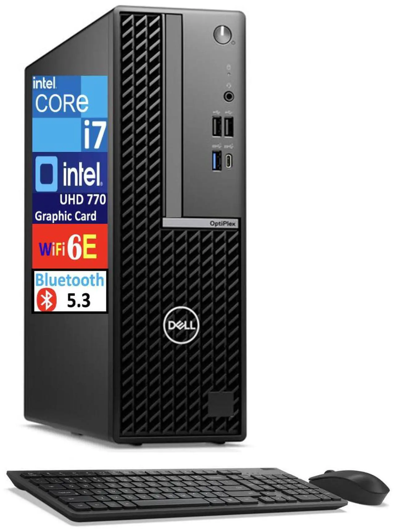 Main image of Dell OptiPlex 7020 Plus SFF Business Desktop (Intel i7-14700, 32GB DDR5, 512GB PCIe SSD + 2TB HDD, WiFi 6E, Bluetooth 5.3, RJ-45, 3 Display Port, Wireless KB & Mouse, Win 11 Pro)
