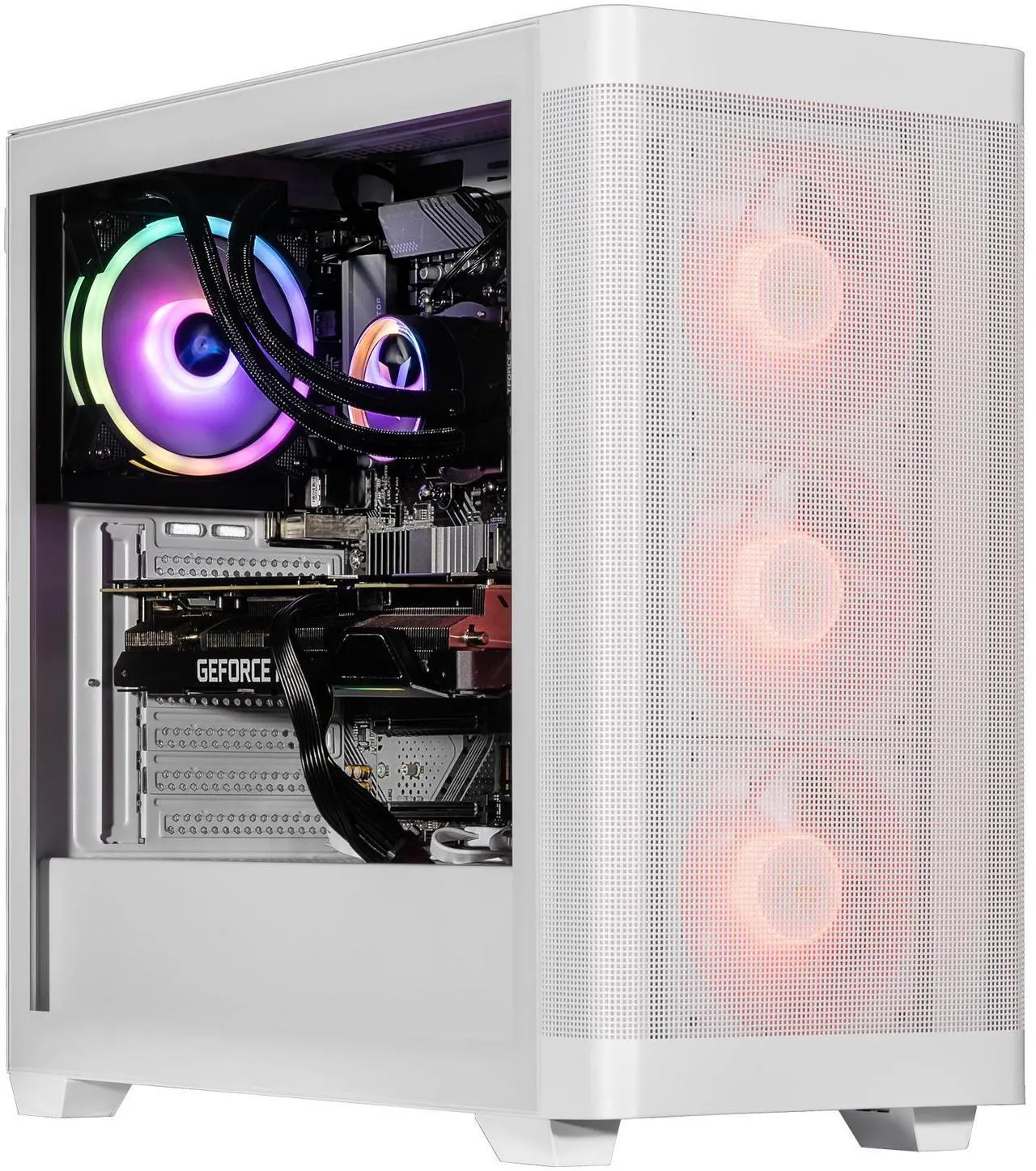 Main image of Velztorm White Pilum CTO Gaming Desktop PC Liquid-Cooled (AMD Ryzen 7 5700X 8-Core, GeForce RTX 3070 8GB, 32GB DDR4, 1TB PCIe SSD + 2TB HDD (3.5), RGB Fans, 750W PSU, AC WiFi, BT 5.0, Win11Home)