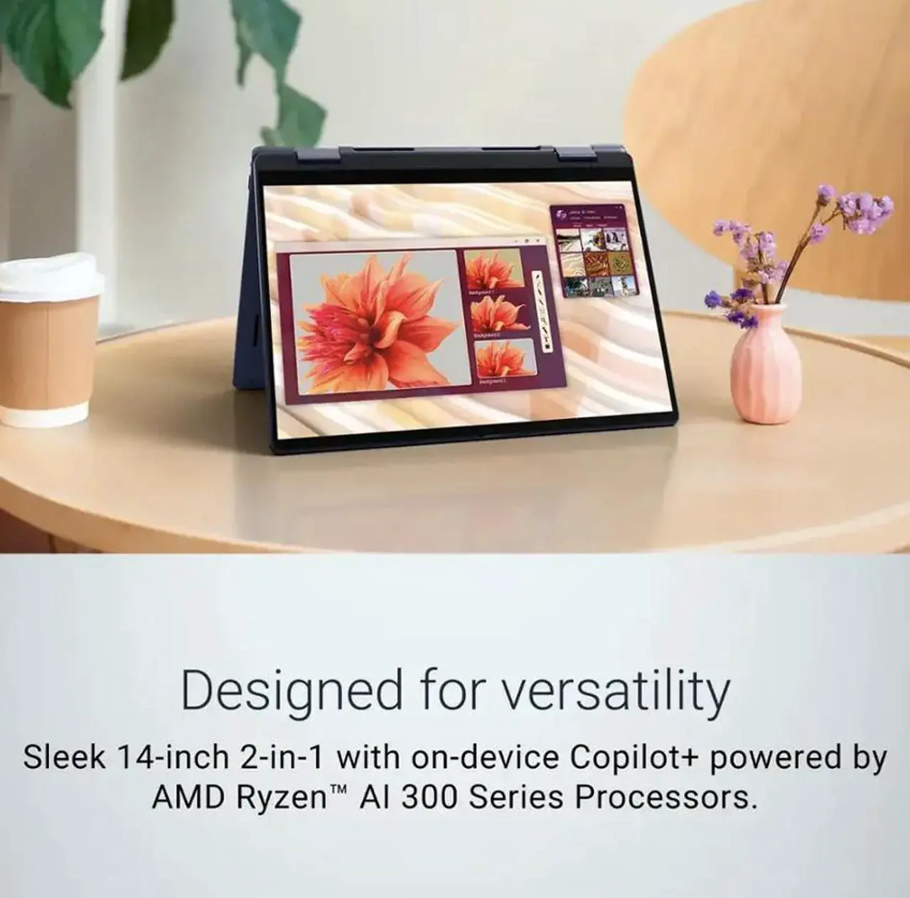 Alt view image 6 of 7 - Dell 14 AI Business 2-in-1 Laptop 14.0" Touchscreen LCD WUXGA Display (AMD Ryzen AI 7 350, 16GB LPDDR5X, 1TB M.2  PCIe SSD, Backlit KB, Fingerprint, WiFi 7, Webcam, Bluetooth 5.4, Win 11 Pro)