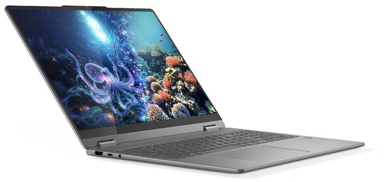 Alt view image 2 of 7 - Lenovo Yoga AI Powered 2-in-1 Laptop 16.0" Touchscreen IPS WUXGA Display (Intel Ultra 5-226v, 16GB LPDDR5X, 512GB SSD, Backlit KB, Fingerprint, 2 Thunderbolt 4, WiFi 7, Webcam, Win 11 Home)