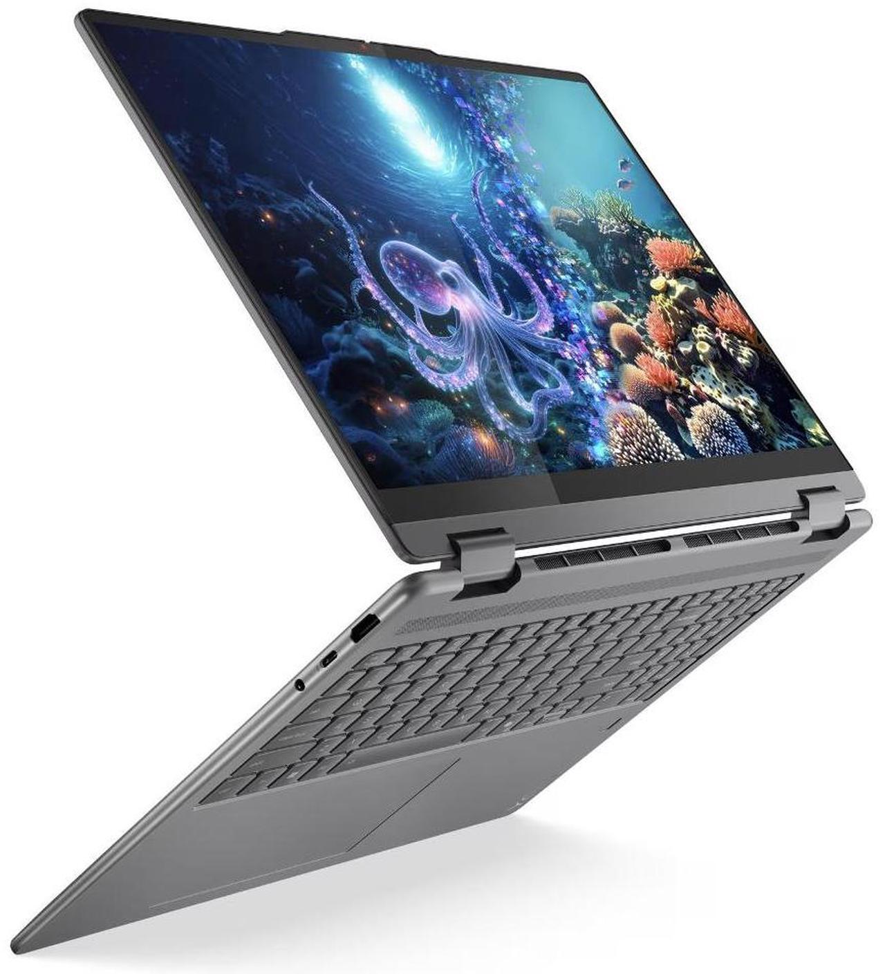 Alt view image 6 of 7 - Lenovo Yoga AI Powered 2-in-1 Laptop 16.0" Touchscreen IPS WUXGA Display (Intel Ultra 5-226v, 16GB LPDDR5X, 512GB SSD, Backlit KB, Fingerprint, 2 Thunderbolt 4, WiFi 7, Webcam, Win 11 Home)