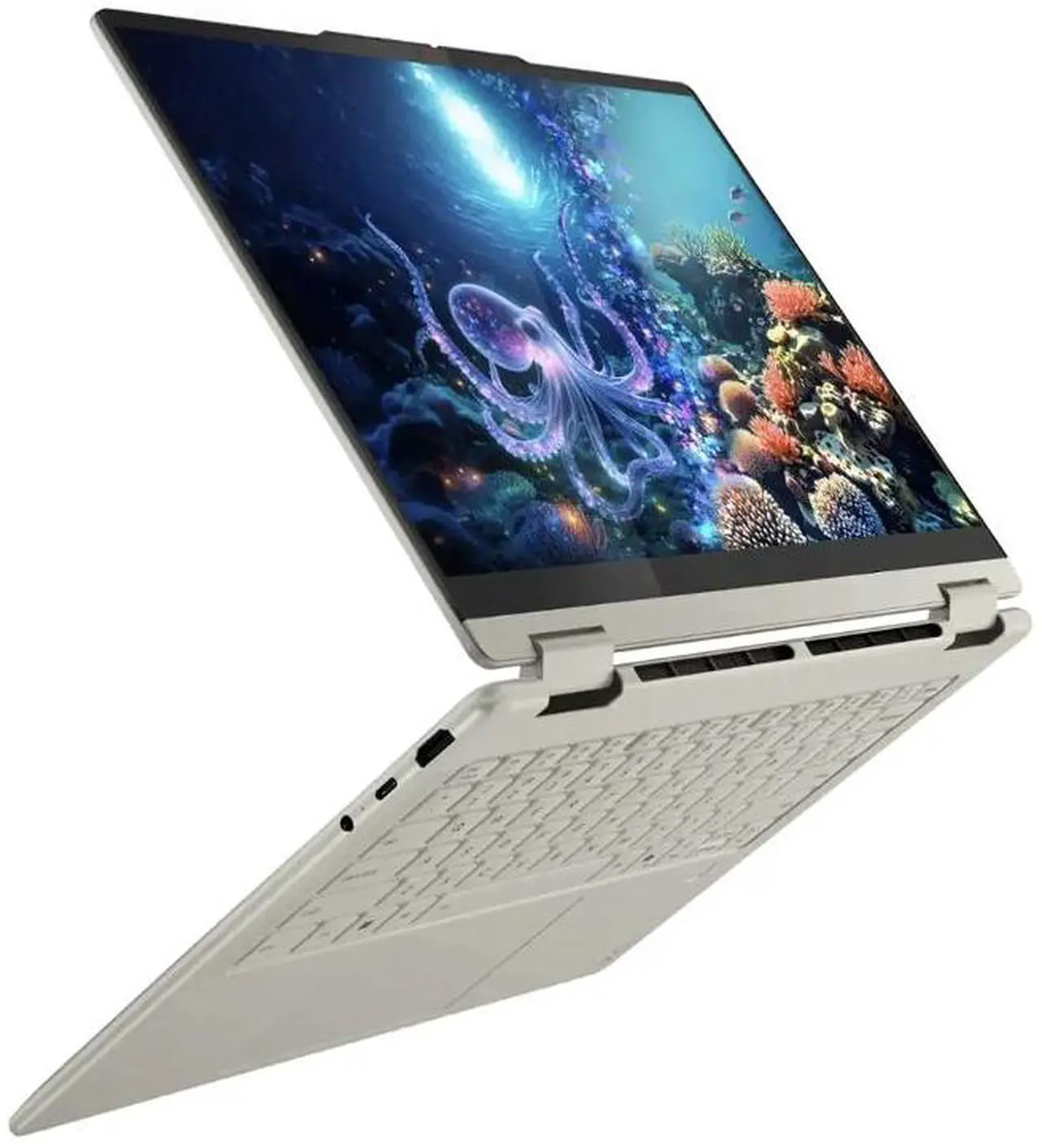 Alt view image 2 of 7 - Lenovo Yoga 7 AI Powered 2-in-1 Laptop 14.0" Touchscreen OLED WUXGA Display (AMD Ryzen AI 7 350, 16GB LPDDR5X, 1TB SSD, Backlit KB, Fingerprint, WiFi 7, Webcam, Bluetooth 5.4, Win 11 Home)