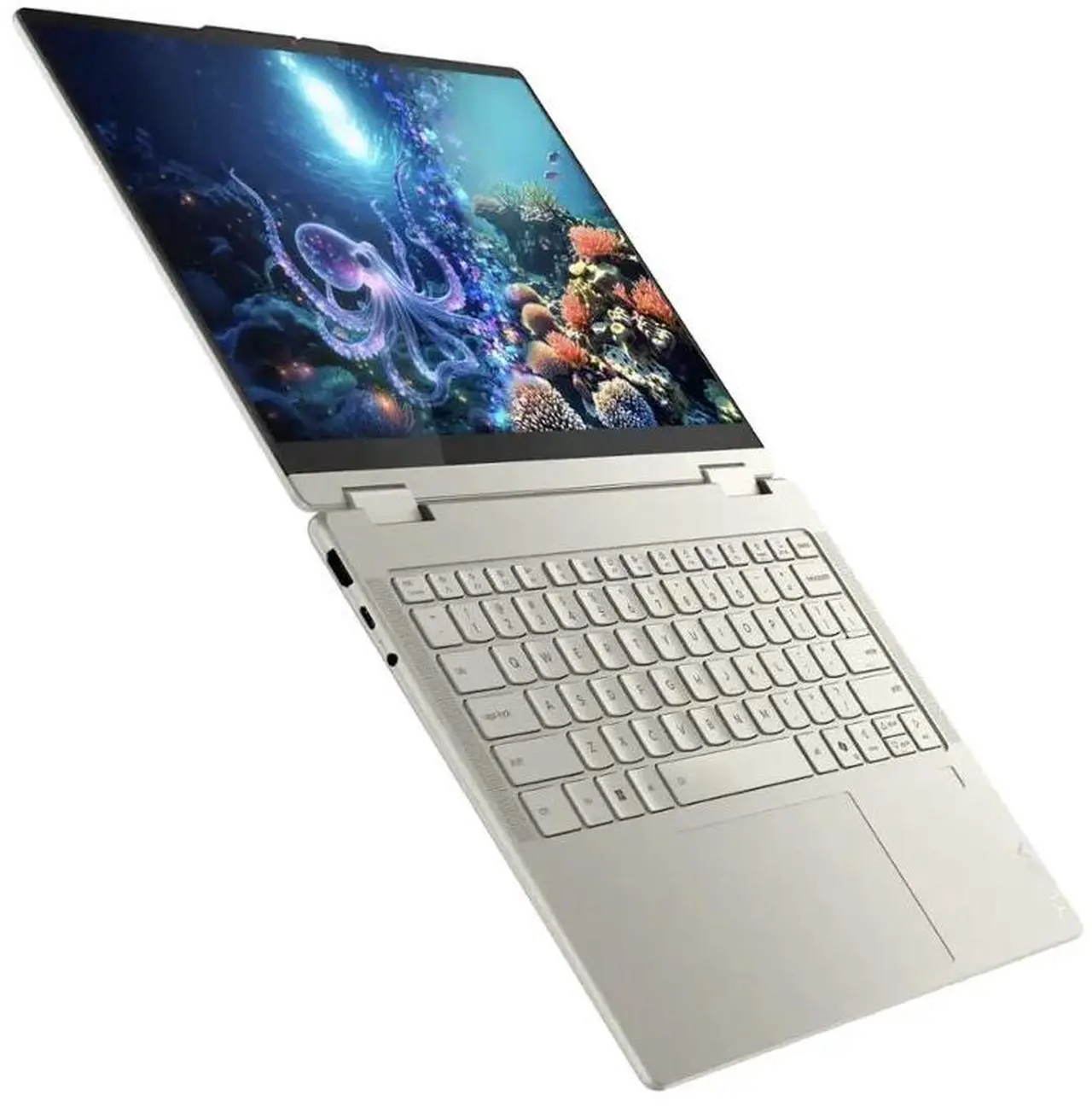 Alt view image 3 of 7 - Lenovo Yoga 7 AI Powered 2-in-1 Laptop 14.0" Touchscreen OLED WUXGA Display (AMD Ryzen AI 7 350, 16GB LPDDR5X, 1TB SSD, Backlit KB, Fingerprint, WiFi 7, Webcam, Bluetooth 5.4, Win 11 Home)