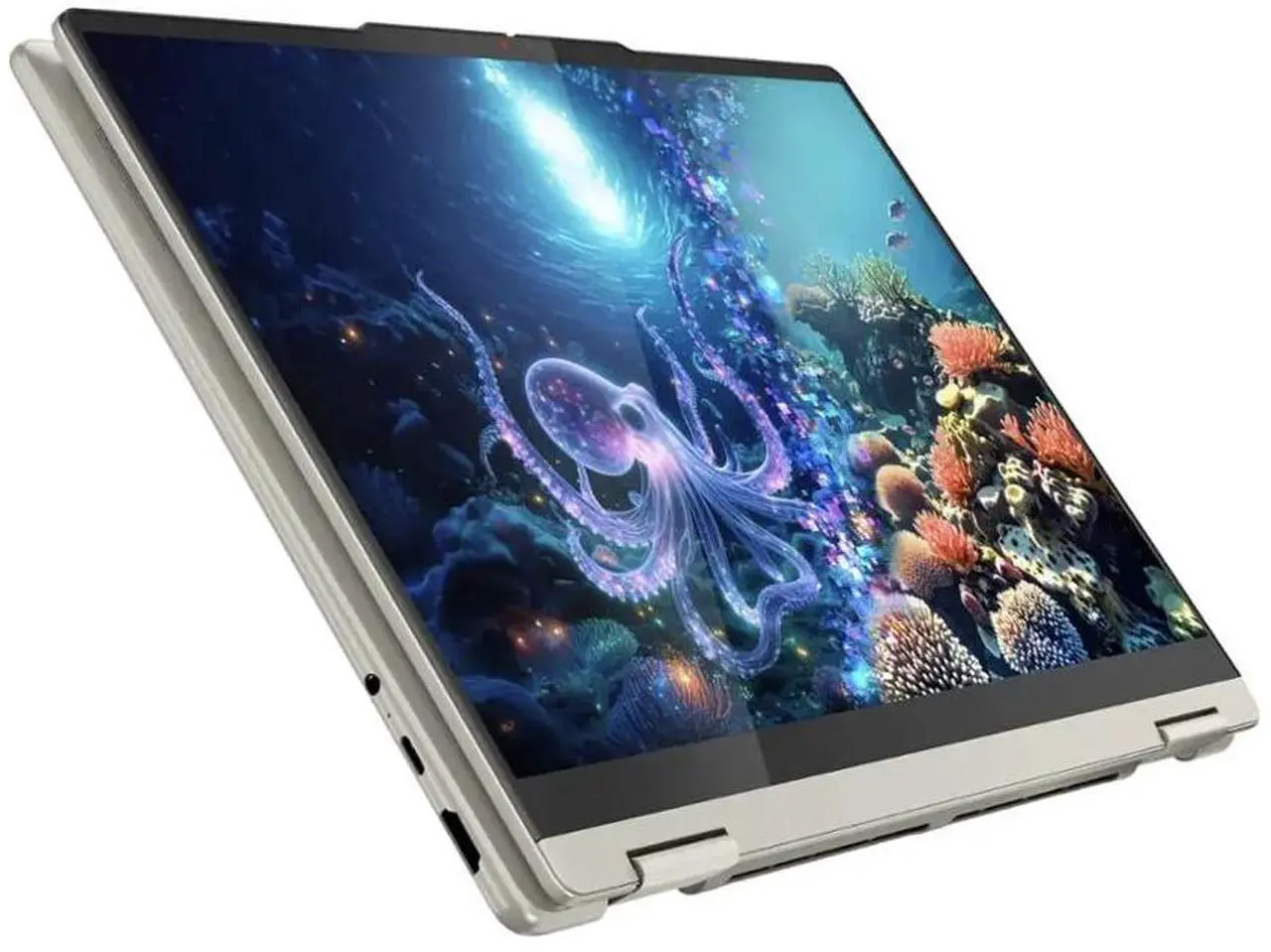 Alt view image 4 of 7 - Lenovo Yoga 7 AI Powered 2-in-1 Laptop 14.0" Touchscreen OLED WUXGA Display (AMD Ryzen AI 7 350, 16GB LPDDR5X, 1TB SSD, Backlit KB, Fingerprint, WiFi 7, Webcam, Bluetooth 5.4, Win 11 Home)