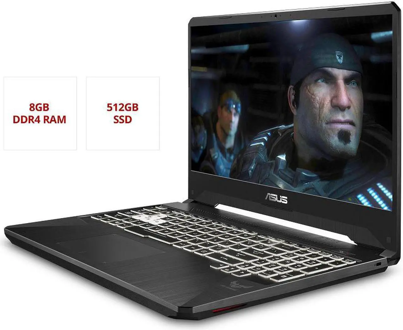 Alt view image 2 of 5 - ASUS TUF Gaming (FX) FX505DT-EB73 Gaming and Entertainment Laptop (AMD Ryzen 7 3750H 4-Core, 32GB RAM, 2TB  PCIe SSD + 1TB  HDD , 15.6" Full HD (1920x1080), NVIDIA GTX 1650, Wifi, Win 10 Home)