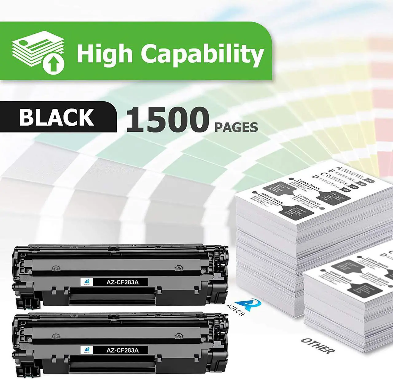 Alt view image 2 of 7 - Aztech Compatible Toner Cartridge Replacement  83A CF283A 83X CF283X LaserJet Pro MFP M127fw M125nw M201dw M225dw M225dn M127fn M201n M125a Printer Ink (Black, 2-Pack)