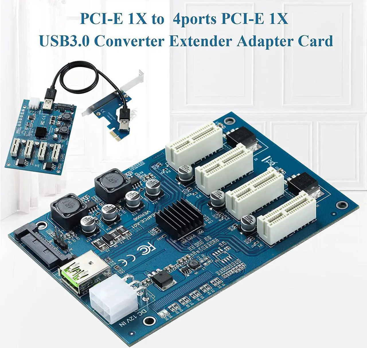 Alt view image 4 of 7 - MZHOU PCI-E to PCI-E Adapter Card PCI-E 1X to 4X PCIe USB3.0 Converter Extender Adapter Card Expansion Kit for Windows Linux Mac