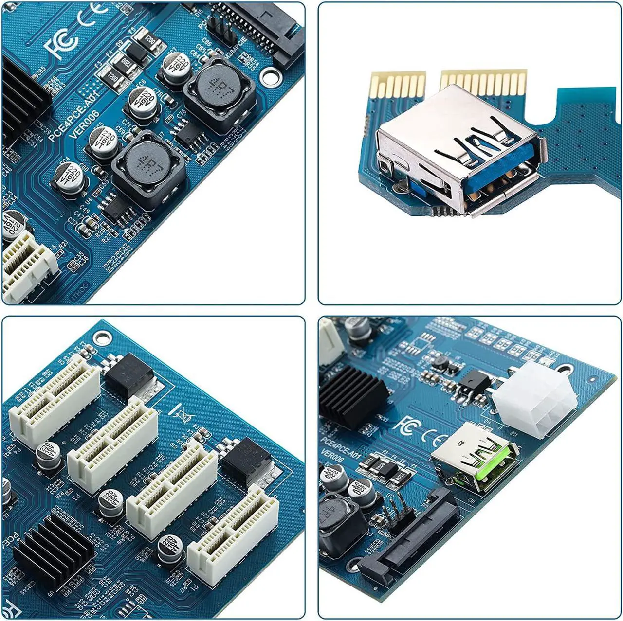 Alt view image 5 of 7 - MZHOU PCI-E to PCI-E Adapter Card PCI-E 1X to 4X PCIe USB3.0 Converter Extender Adapter Card Expansion Kit for Windows Linux Mac