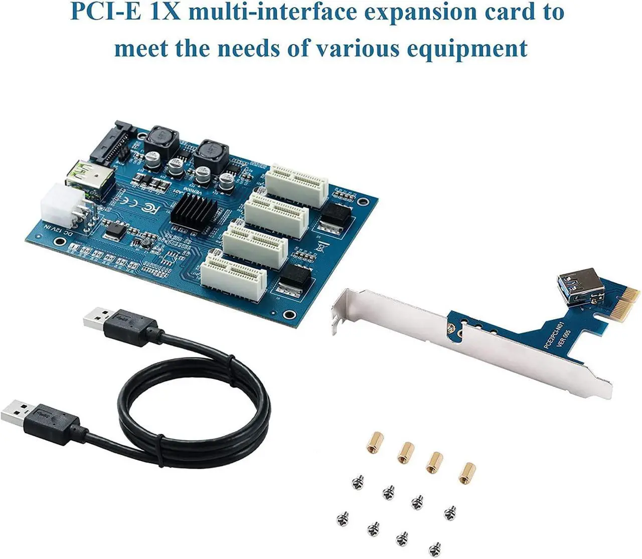 Alt view image 6 of 7 - MZHOU PCI-E to PCI-E Adapter Card PCI-E 1X to 4X PCIe USB3.0 Converter Extender Adapter Card Expansion Kit for Windows Linux Mac
