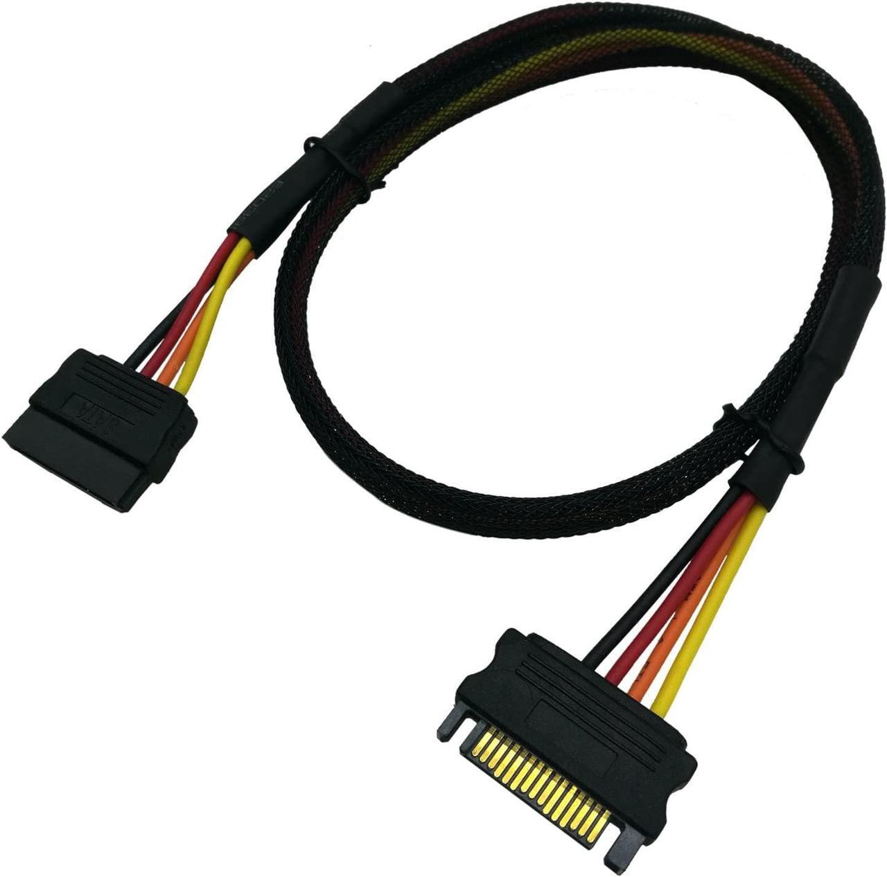 Main image of COMeap SATA Power Extension Cable Long, M/F Serial ATA HDD Hard Drive Adapter Sleeved 24-inch(60CM)