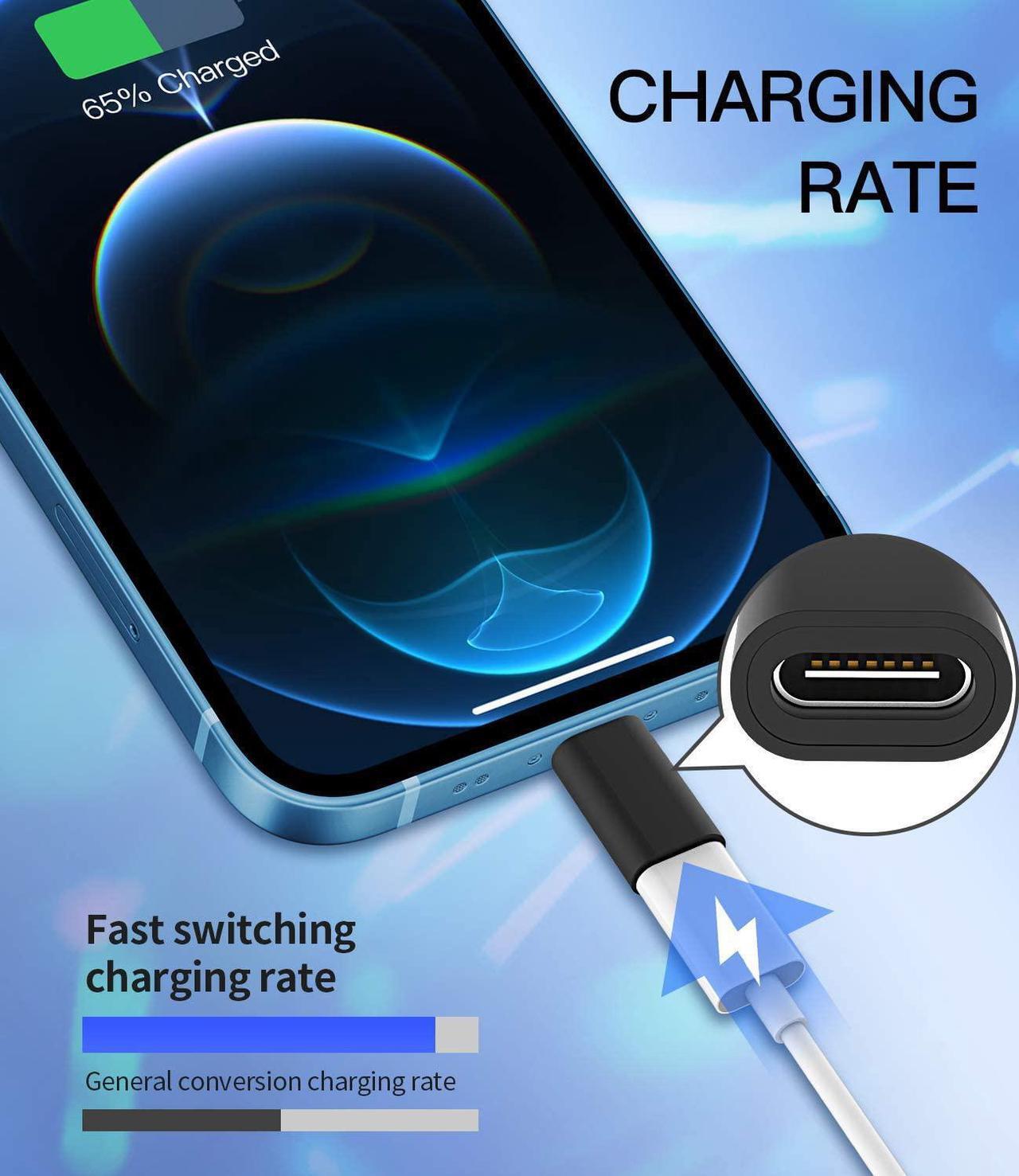 Alt view image 3 of 7 - 3Pack USB C to Lightning Adapter Lightning Male to USBC Female Adapter Type c Port Power Charger Plug Charging Cable Connector for Apple for iPhone 12 11Pro Max Mini X/XR/XS/SE/8/7Plus for Ipad Air
