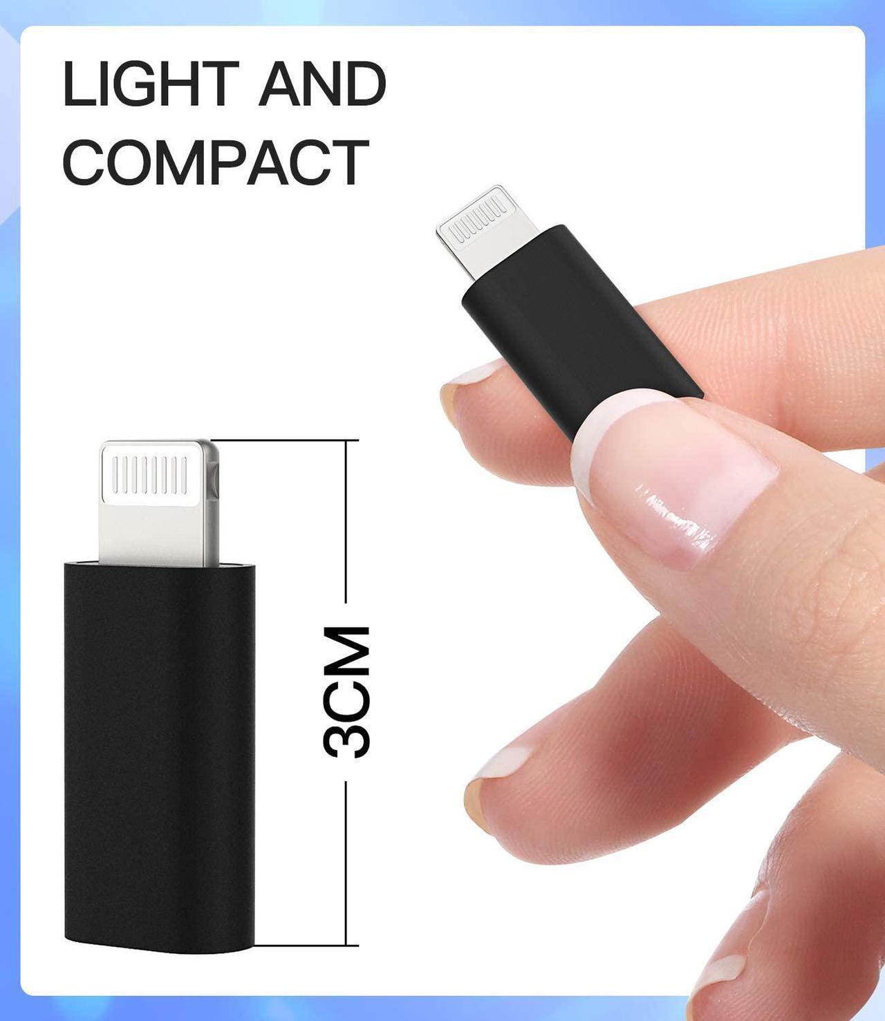 Alt view image 7 of 7 - 3Pack USB C to Lightning Adapter Lightning Male to USBC Female Adapter Type c Port Power Charger Plug Charging Cable Connector for Apple for iPhone 12 11Pro Max Mini X/XR/XS/SE/8/7Plus for Ipad Air