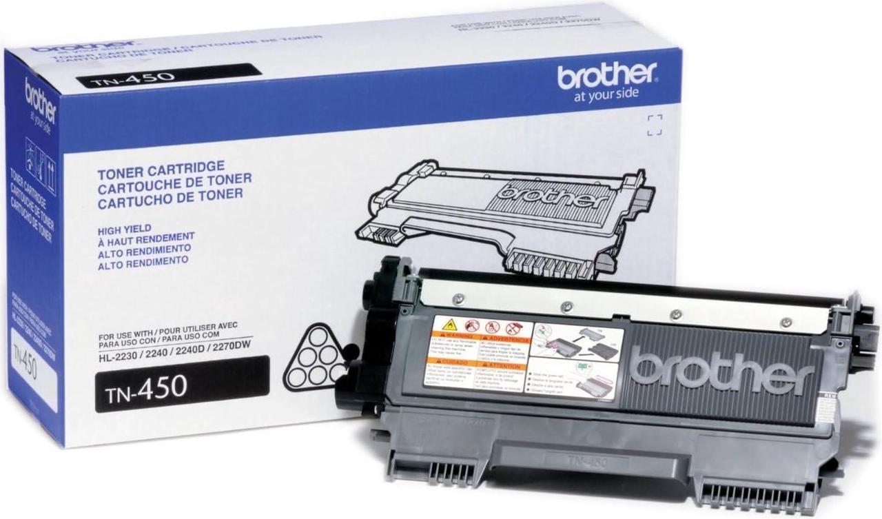 Genuine Brother TN-450 (TN450) High Yield Black Toner Cartridge 2-Pack