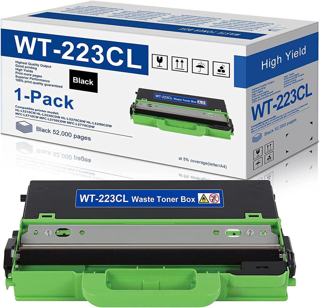 1 Pack Black WT-223CL Waste Toner Box Compatible for Brother WT223CL Waste Container Replacement for HL-L3210CW L3230CDW L3270CDW L3290CDW MFC-L3710CW L3750CDW L3770CDW Printer