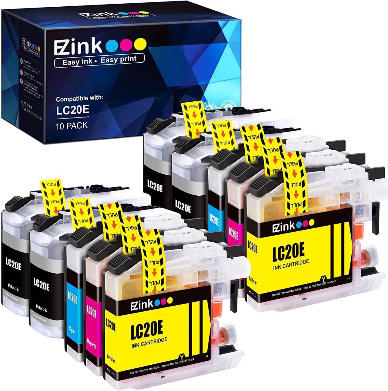 E-Z Ink (TM Compatible Ink Cartridge Replacement for Brother LC20E XXL for use with MFC-J985DW, MFC-J775DW, MFC-J5920DW, MFC-J985DWXL, MFC-J775DWXL(4 Black, 2 Cyan, 2 Magenta, 2 Yellow, 10 Pack)