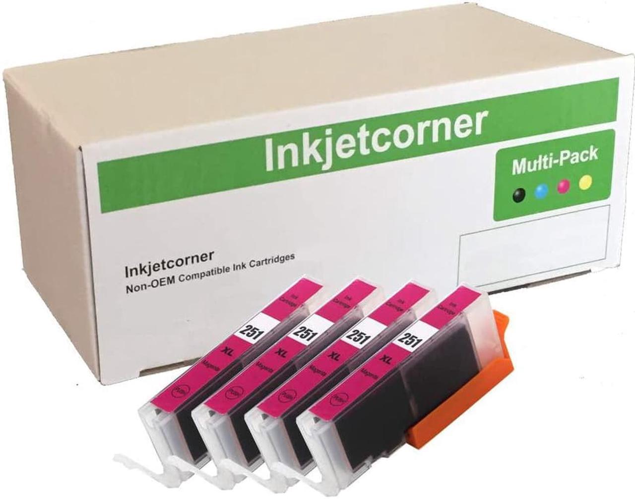 Inkjetcorner Compatible Ink Cartridge Replacement for CLI-251XL CLI-251 for use on MX922 iX6820 iP8720 MG5620 MG5520 MG6620 MG6420 MG7120 MG7520 MG6320 (Magenta, 4-Pack)