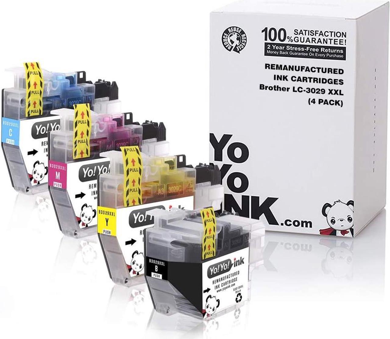 YoYoInk Compatible Ink Cartridge Replacement for Brother LC-3029 LC3029 LC 3029 XXL (1 Black, 1 Cyan, 1 Magenta, 1 Yellow; 4 Pack)