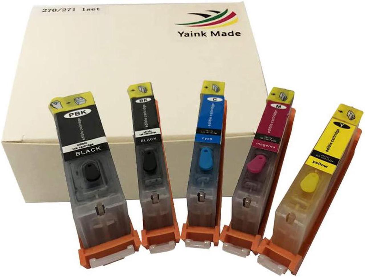 Yaink Made Ink Cartridge for PGI-270 CLI-271 PGI-270XL CLI-271XL for C a k e Maker C a k e Printer Pixma MG5720 MG5722 MG6820 MG6822 MG7720 TS9020 TS6020 TS8020 TS5020 (5-Pack)