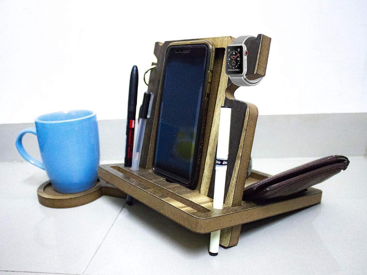 Alt view image 5 of 7 - VAH White Color PVC Stand All Type of Mobile Docking Station, Works with All Mobile Models Watch,Key,Pen etcâ¦