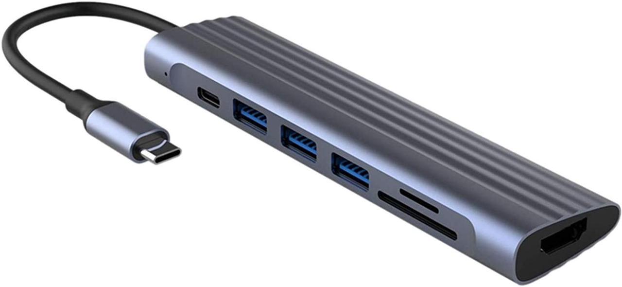 CRFYJ 6 in 1 USB C HUB, Docking Station Includes 1XSD + 1XTF + 2XUSB 3.0+ 1XHDMI + 1XPD for PC Laptop