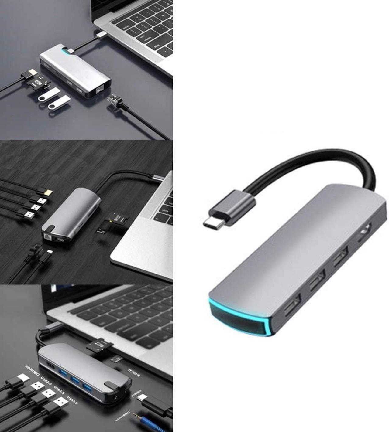 8 Ports Docking Station, USB C Hub with HDMI, VGA, Type C PD, 3 USB Ports, SD/TF Card Reader for MacBook Air/Pro