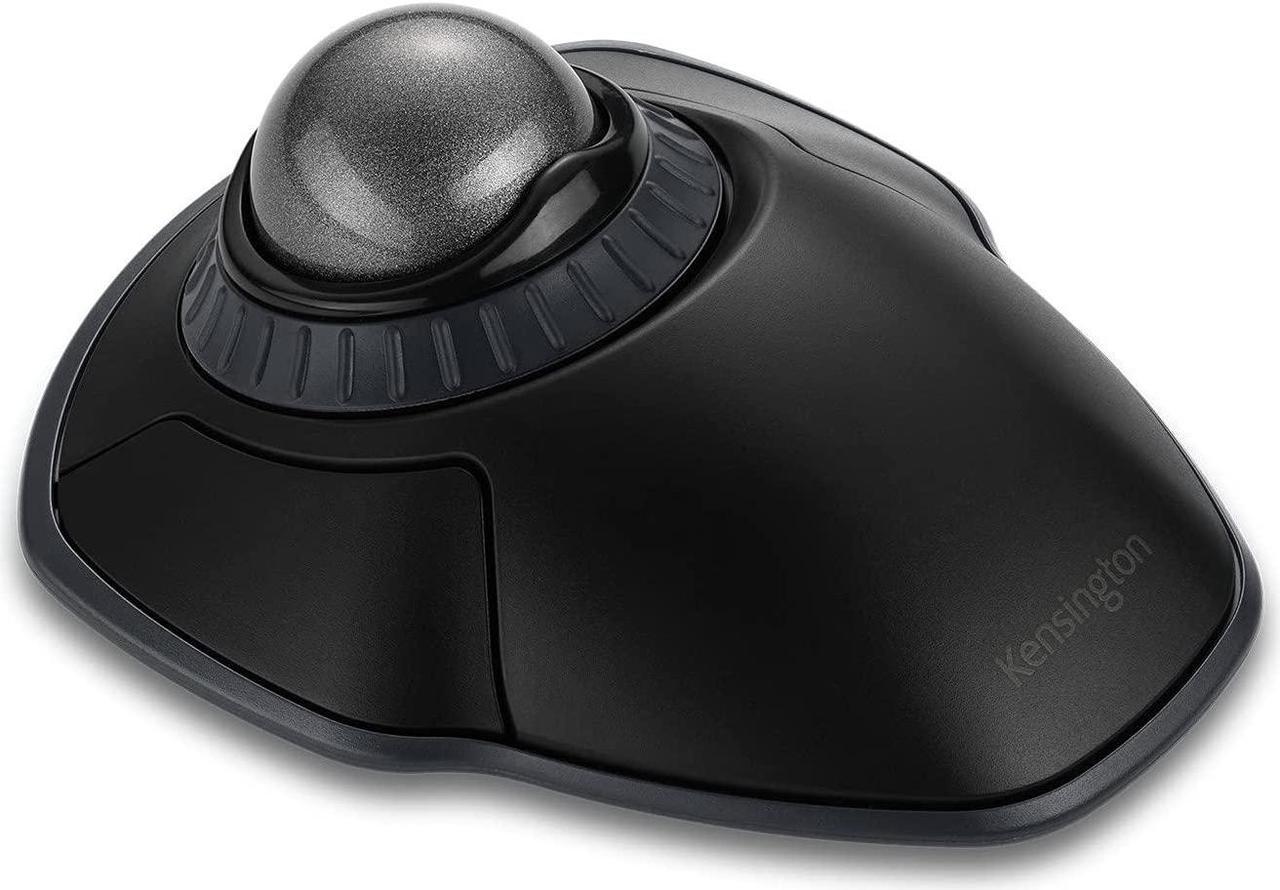 Kensington Orbit Wireless Trackball Mouse with Scroll Ring - Finger Control Ergonomic Mouse with Programmable Buttons, USB or Bluetooth Connection for Windows and MacOS - Space Gray (K72675WW)