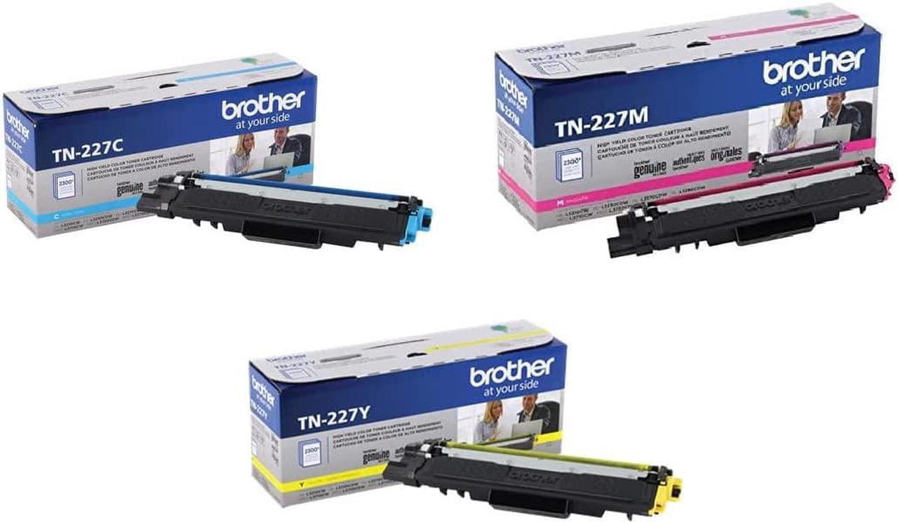 Brother TN227(CMY) High Yield Color Toner Set Cyan,Magenta, Yellow 3 Pack for HL-L3210CW, HL-L3230CDW, MFC-L3750CDW in Retail Packaging