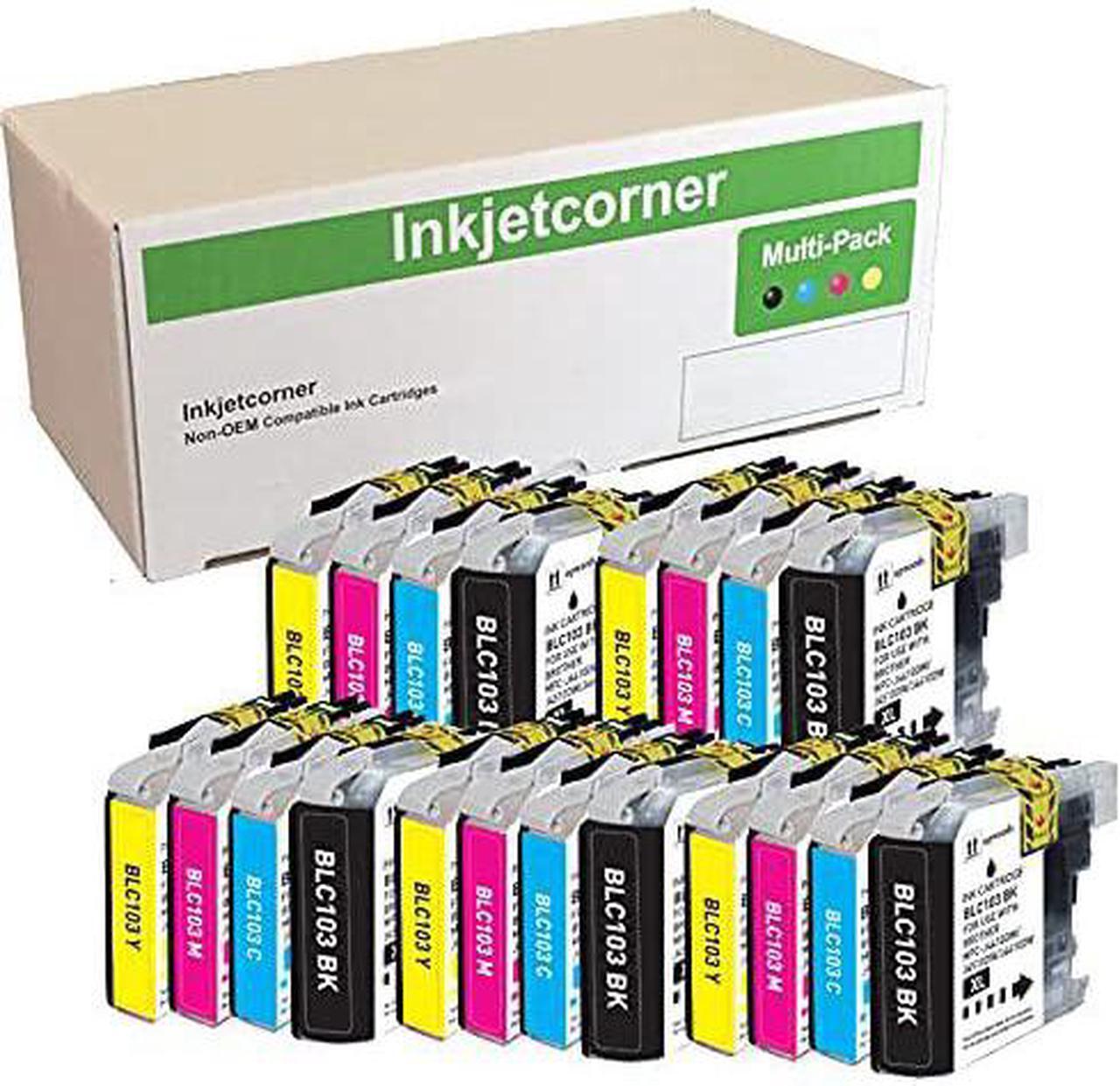 Inkjetcorner Compatible Ink Cartridges Replacement for LC103 (5 Black, 5 Cyan, 5 Magenta, 5 Yellow, 20-Pack)