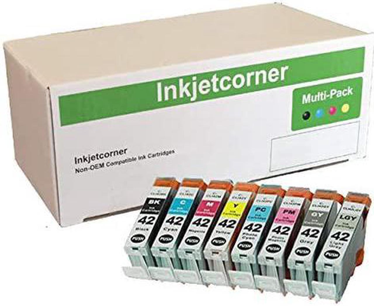 Inkjetcorner Compatible Ink Cartridges Replacement for CLI-42 CLI 42 for use with Pro-100 Pro 100 (1 Black, 1 Cyan, 1 Magenta, 1 Yellow, 1 Photo Cyan, 1 Photo Magenta, 1 Gray, 1 Light Gray, 8-Pack)