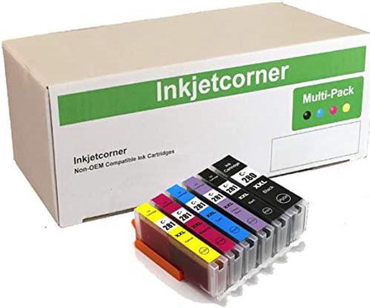 Inkjetcorner Compatible Ink Cartridge Replacement for PGI-280XXL CLI-281XXL PGI 280 XXL CLI 281 XXL for use with TS9120 TS8120 TS8220 TS8222 TS8320 TS8322 (6-Pack)