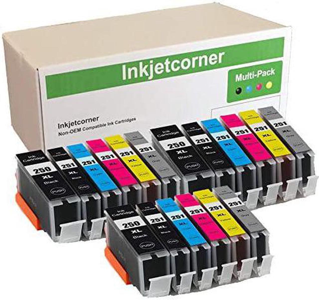 Inkjetcorner Compatible Ink Cartridges Replacement for PGI-250XL CLI-251XL 250XL 251XL for use with MG7120 iP8720 MG6320 MG7520 (18 Pack)