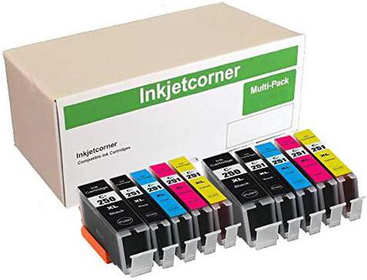 Inkjetcorner Compatible Ink Cartridges Replacement for PGI-250 CLI-251 PGI 250 CLI 251 XL for use with MG6420 MG5520 MG5522 MX722 MG5420 MX922 MG5422 (10 Pack)