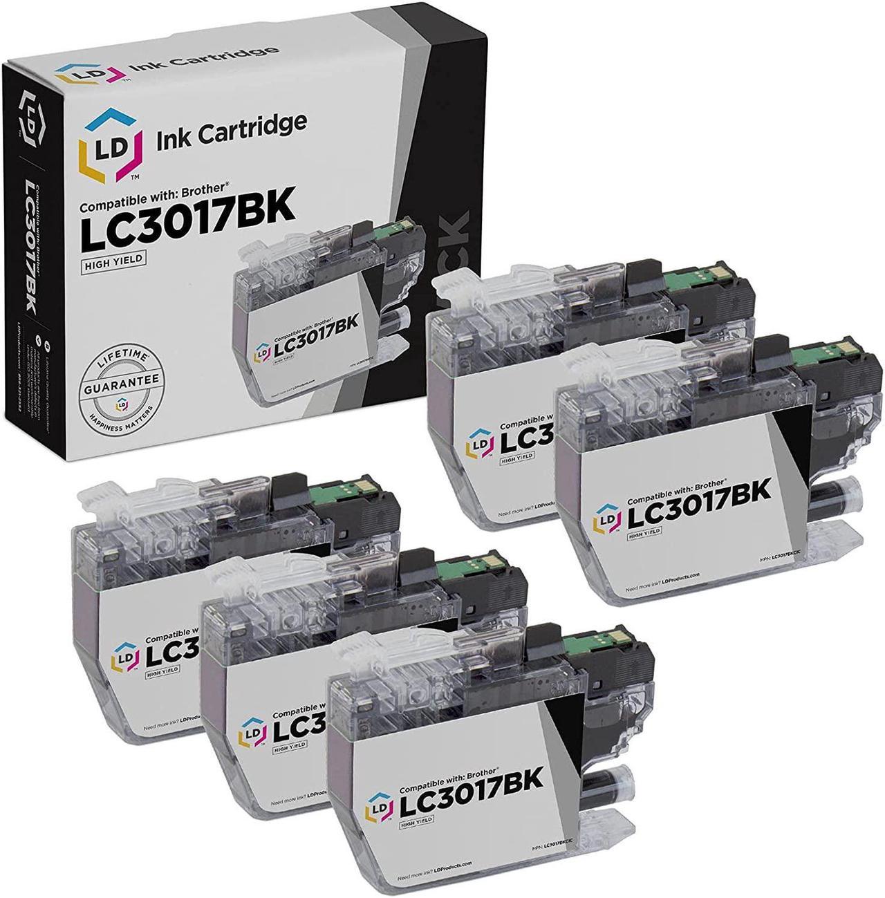 LD Compatible Ink Cartridge Replacement for Brother LC3017BK High Yield (Black, 5-Pack)