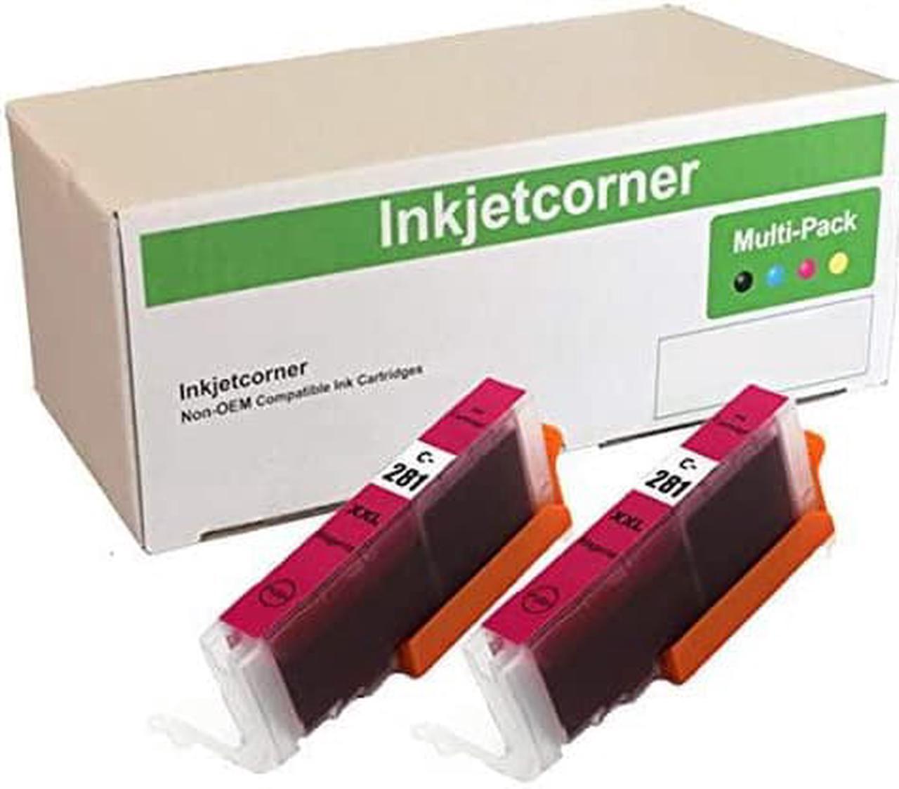 Inkjetcorner Compatible Ink Cartridge Replacement for CLI-281M CLI 281 XXL for use with TS6220 TS6320 TR7520 TR8520 TR8620 TS9120 TS8120 TS8220 TS8320 TS8322 (Magenta, 2-Pack)