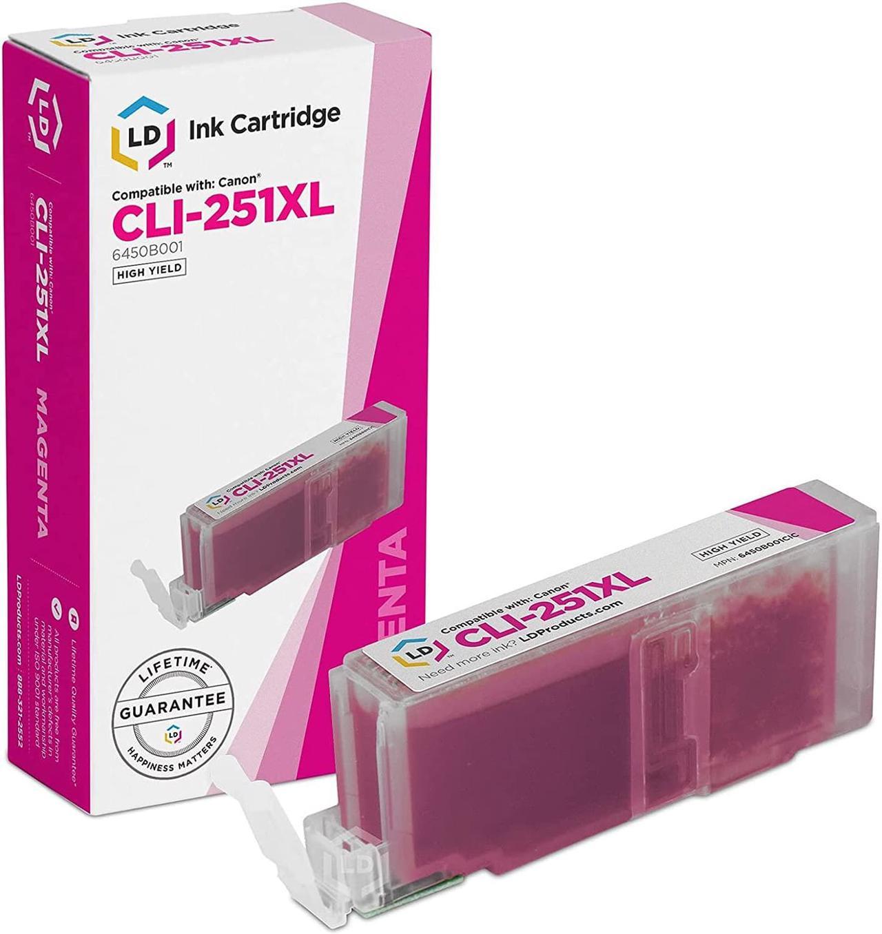 LD Compatible Ink Cartridge Replacement for Canon CLI-251XL 6450B001 High Yield (Magenta)