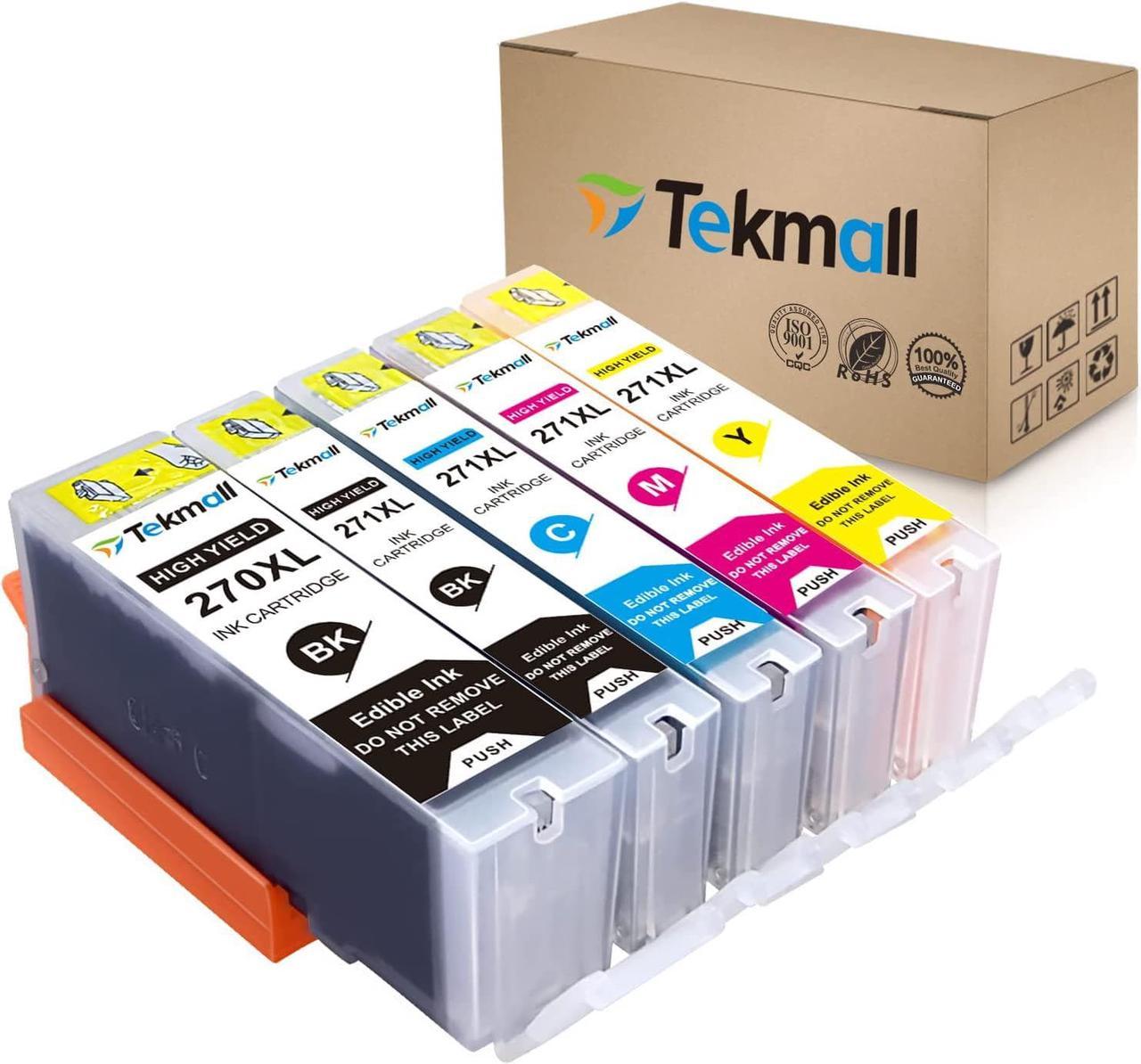 Tekmall Compatible C A K E Ink Cartridges PGI-270XL CLI-271XL 270 Ink 271 Work with PIXMA TS5020, TS6020, MG6821,MG5720, MG5721,MG5722,MG6820,MG6822 Printers--5 Packs(No Grey)