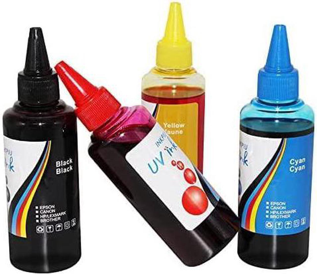 Veltec Premium Universal Refill Dye Ink for Epson, Canon, HP, Lexmark, Brother, Samsung, Dell, Kodak and Most Inkjet Printers  4 Colors (3.4 oz Each Bottle)