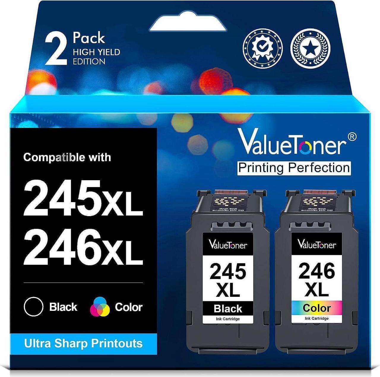 Valuetoner 245XL 246XL Ink Cartridge Combo Pack Replacement for Canon PG245XL CL246XL PG243 CL244 for Pixma TR4520 TR4527 MG2522 MG2520 MX490 MX492 TS202 TS302 TS3320 MG2920 Printer (Black,Color)