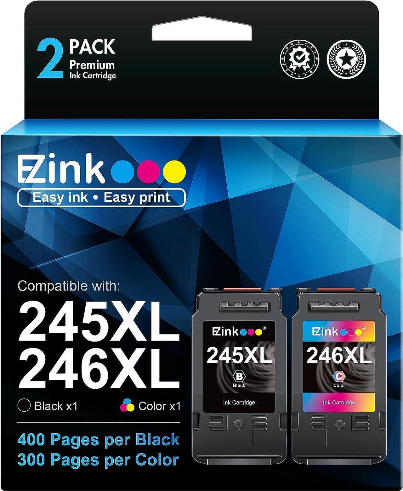 E-Z Ink (TM) Ink 245XL 246XL Combo Pack Ink Cartridges Replacement for Canon PG-245XL CL-246XL PG-243 CL-244 for Pixma TS3120 MG2520 MX492 TR4520 TS202 MG2525 MG3022 MG2522 MG2922 (Black, Tri-Color)