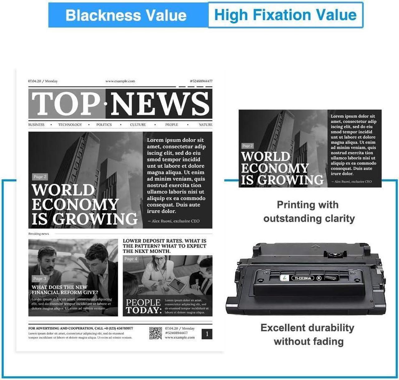 Alt view image 5 of 6 - TRUE IMAGE Compatible Toner Cartridge Replacement  90A CE390A 90X CE390X Enterprise 600 M602 M603 M601 M601n M601dn M602n M602dn M602x M603n M603dn M4555f M4555h M4555 Printer (Black, 4-Pack)