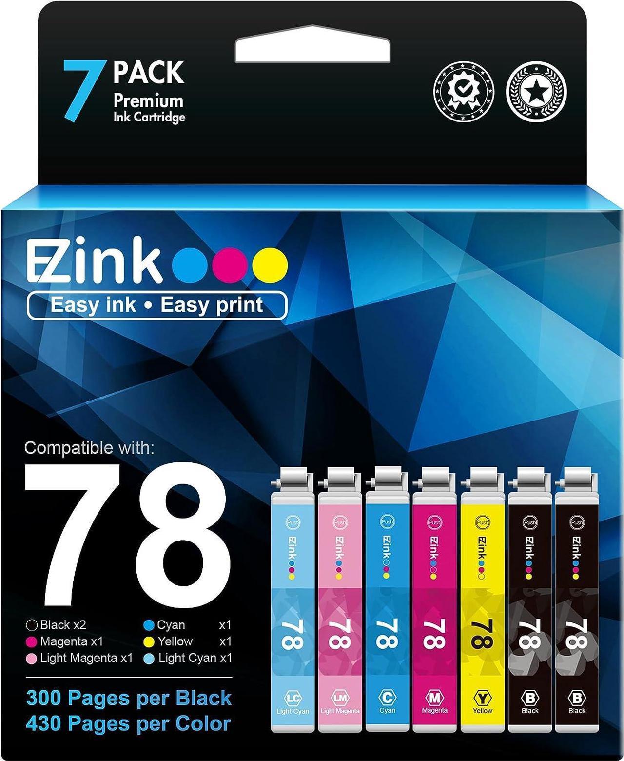 E-Z Ink (TM Remanufactured Ink Cartridge Replacement for Epson 78 T078 to use with Artisan 50 Stylus Photo R260 R280 R380 RX580 RX595 RX680 Printer (7 Pack)