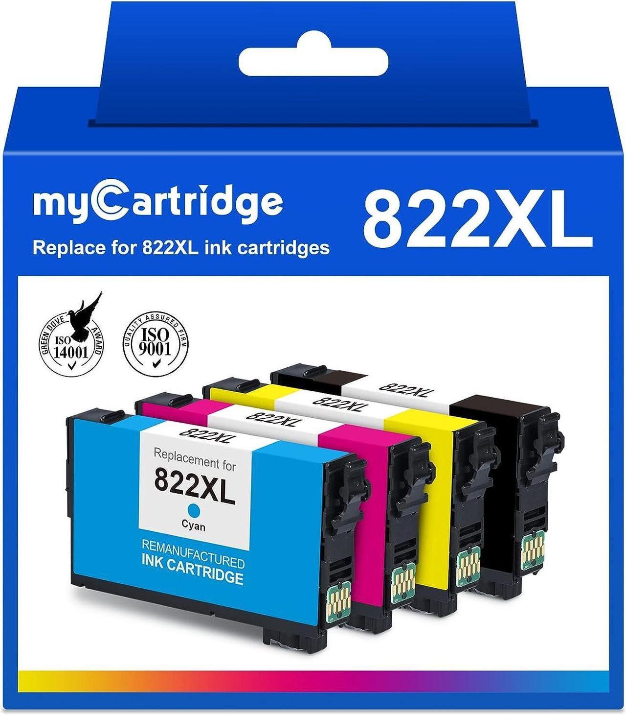 Main image of myCartridge Remanufactured Ink Cartridge Replacement  822XL 822 XL T822XL Fit for Workforce Pro WF-4830 WF-3820 WF-4834 WF-4820 Printer (Black, Cyan, Yellow, Magenta, 4-Pack)