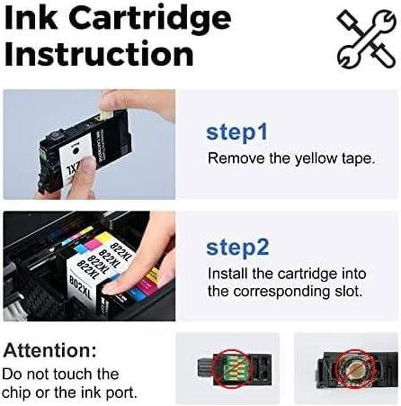 Alt view image 6 of 6 - myCartridge Remanufactured Ink Cartridge Replacement  822XL 822 XL T822XL Fit for Workforce Pro WF-4830 WF-3820 WF-4834 WF-4820 Printer (Black, Cyan, Yellow, Magenta, 4-Pack)