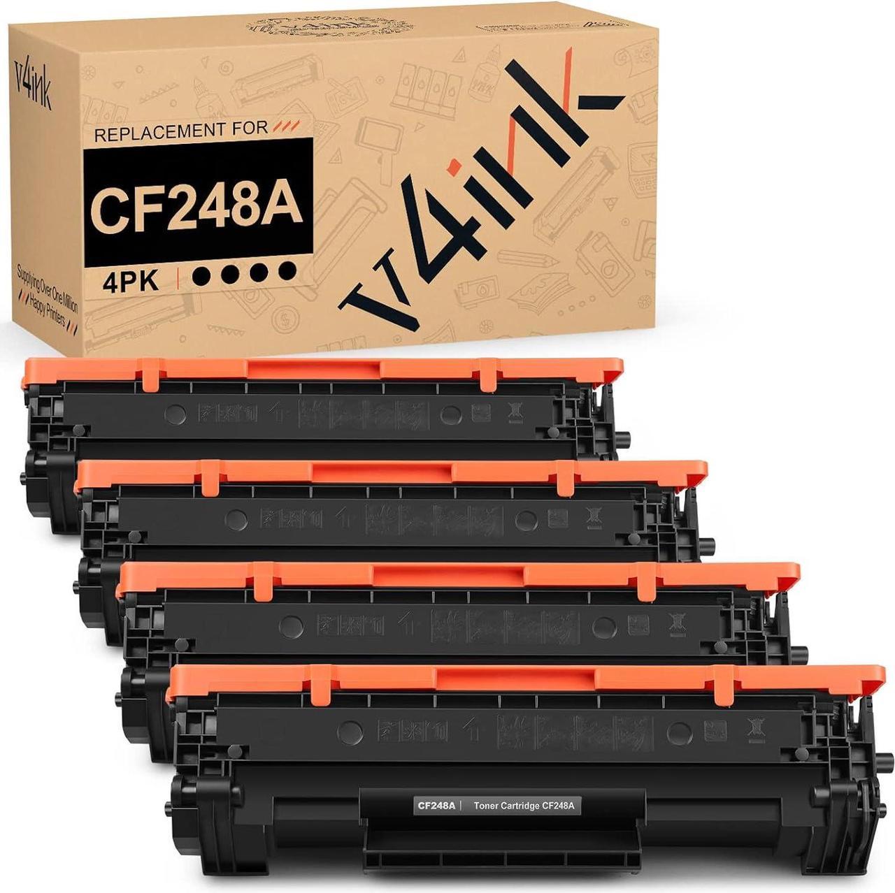 v4ink 4PK Compatible 48A Toner Cartridge Replacement for HP 48A CF248A Toner Cartridge Black Ink for use in HP Pro M15w M15a M16w M16a MFP M29w M29a M28w M28a Printer