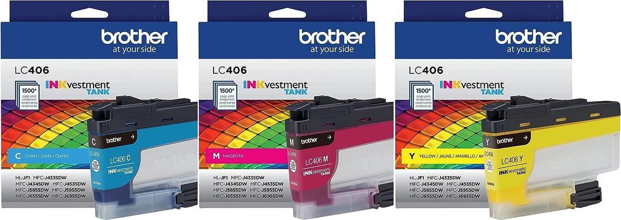 Brother LC406CS, LC406MS, LC406YS 3-Color Ink Cartridge Set, LC406