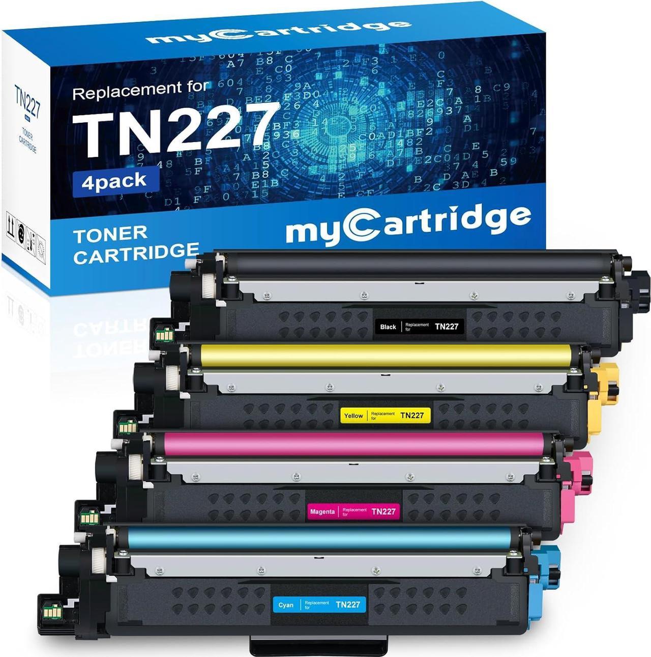 TN227 High Yield Toner Cartridge 4 pack, myCartridge Remanufactured Replacement for Brother TN-227 TN223 TN227BK for MFC-L3770CDW HL-L3270CDW HL-L3290CDW MFC-L3750CDW HL-L3210CW Printer,TN-227bk/c/m/y