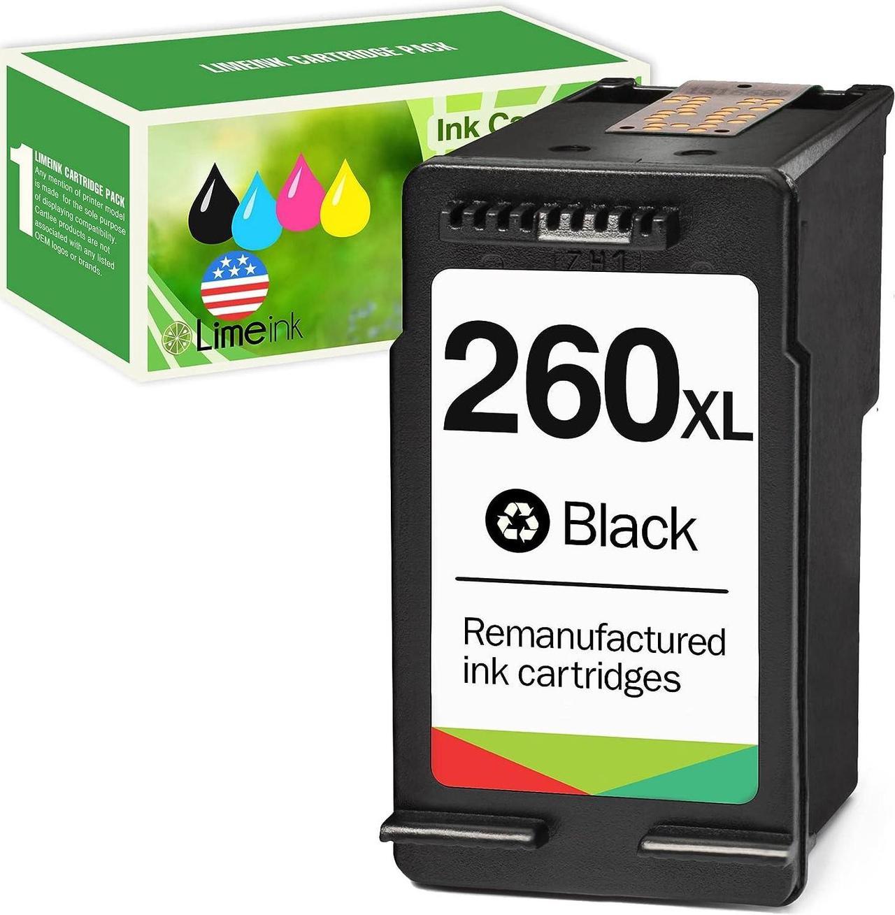 Limeink Remanufactured Ink Cartridge Replacement for Canon 260 Black Ink Cartridge 260XL for Canon TS6420 Ink Cartridge for Canon TS6400 Ink Cartridge PG-260 Pixma TS5320 TS5300